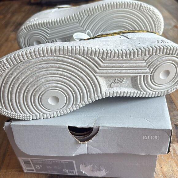 Size 8.5 - Nike Air Force 1 Low Bronzine Gingham Women - Picture 6 of 8